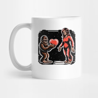 Weird Funny Bigfoot Valentine, Lady Bigfoot, Sasquatch Hunter Mug